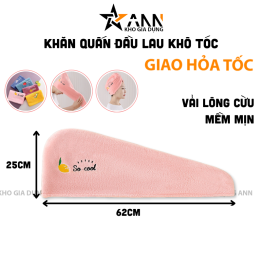 Khăn Quấn Đầu Lau Khô Tóc - Khăn Quấn Khô Tóc Mềm Mịn 25x62cm - KQKT01