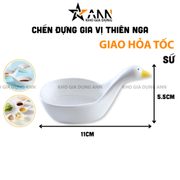 Chén Đựng Gia Vị Thiên Nga - Chén Đựng Nước Chấm Bằng Sứ 11x5.5cm - CDGV01