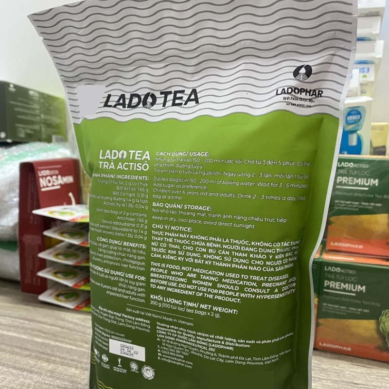 Trà Actiso Lado Tea Giúp Thanh Lọc Cơ Thể - 100 Túi Lọc x 2g Trà Actiso Lado Tea Giúp Thanh Lọc Cơ Thể - 100 Túi Lọc x 2g