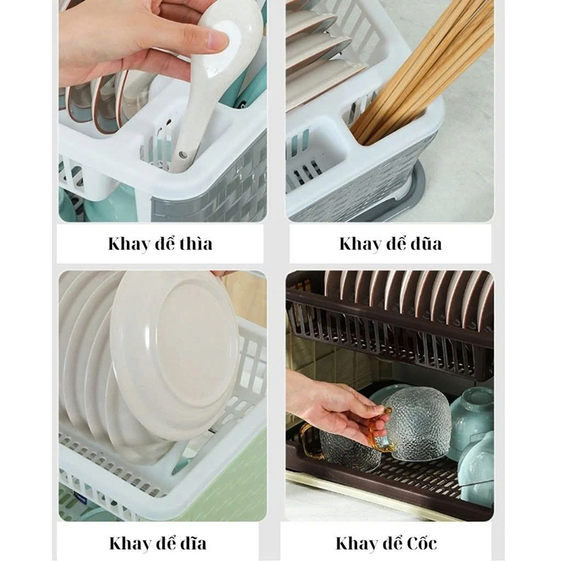 Phân phối kệ Úp Chén Đĩa Có Khay Hứng Nước - Rổ Úp Bát Nhựa Cao Cấp 41x27.5x18.5cm Phân phối kệ Úp Chén Đĩa Có Khay Hứng Nước - Rổ Úp Bát Nhựa Cao Cấp 41x27.5x18.5cm