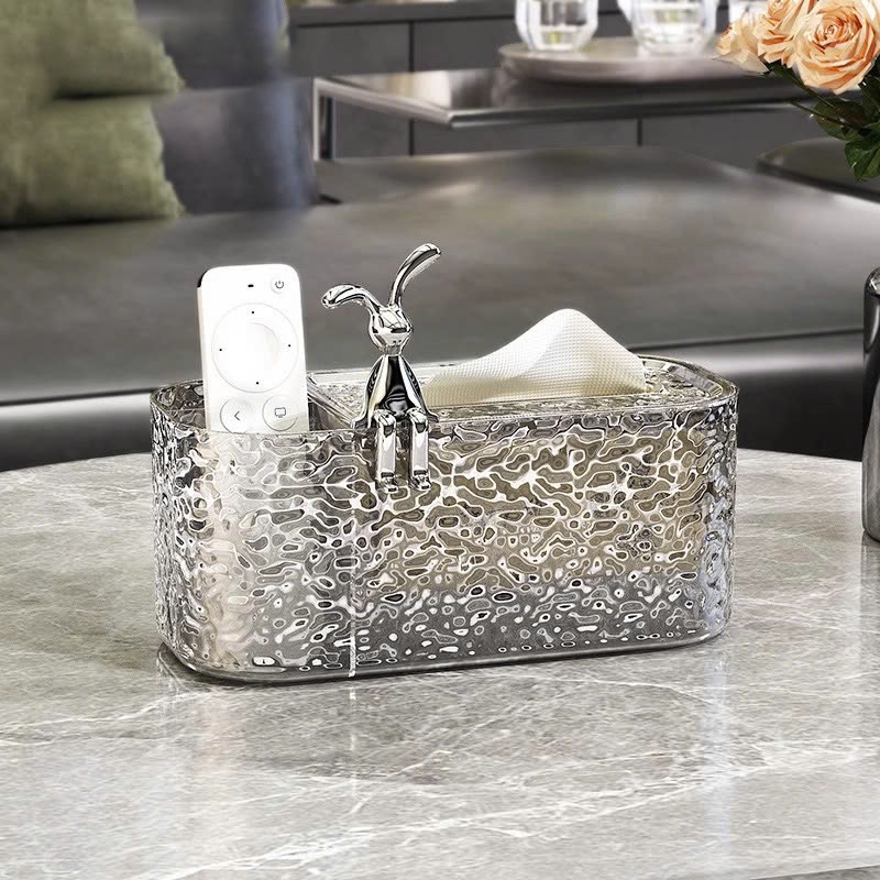 Hộp Đựng Giấy Rút Thỏ Bạc 3 Ngăn Cao Cấp 10.5x12.5x18.5cm Hộp Đựng Giấy Rút Thỏ Bạc 3 Ngăn Cao Cấp 10.5x12.5x18.5cm