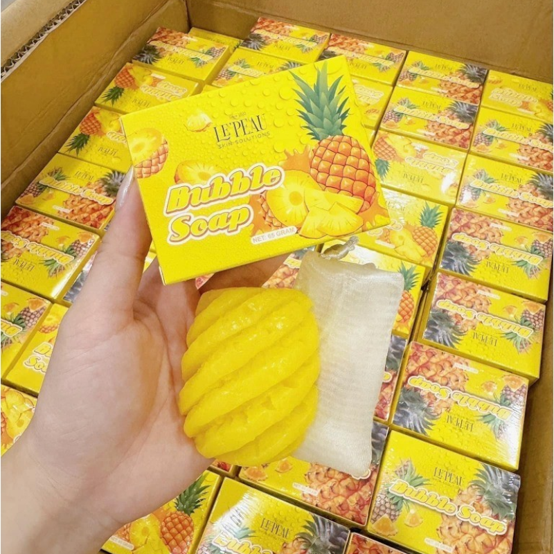 Chuyên sỉ xà Bông Tắm Trắng Body Khóm Bubble Soap 65g Le Peau - Combo 2 (1 Khóm + Tặng 1 Khóm) Chuyên sỉ xà Bông Tắm Trắng Body Khóm Bubble Soap 65g Le Peau - Combo 2 (1 Khóm + Tặng 1 Khóm)