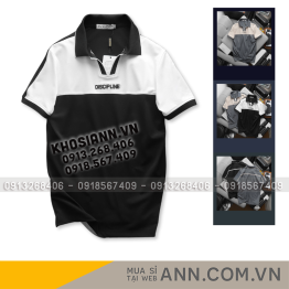 Áo Thun Cổ Bẻ Phối Màu Và Thêu Chữ Discipline (Có Size 3XL) - CS246