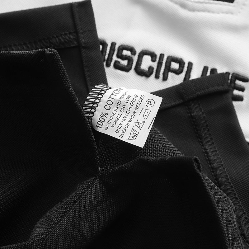 Áo Thun Cổ Bẻ Phối Màu Và Thêu Chữ Discipline (Có Size 3XL) Áo Thun Cổ Bẻ Phối Màu Và Thêu Chữ Discipline (Có Size 3XL)