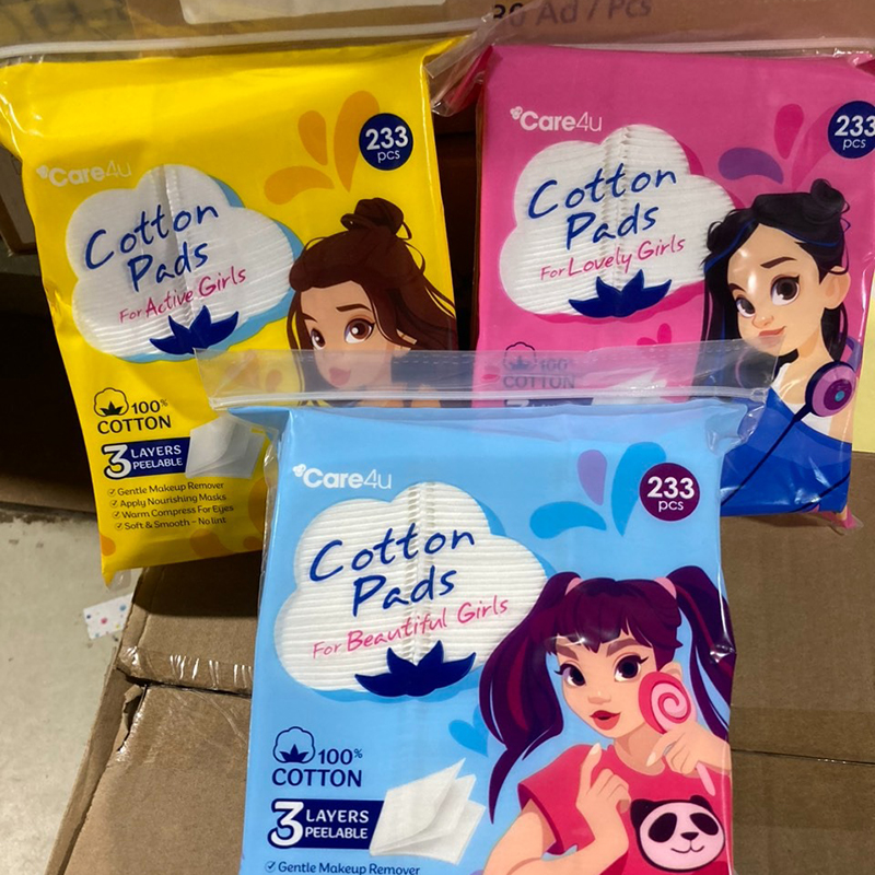 Bông Tẩy Trang Vuông Care4u Cotton Pads For Lovely Girl - 233 Miếng Bông Tẩy Trang Vuông Care4u Cotton Pads For Lovely Girl - 233 Miếng