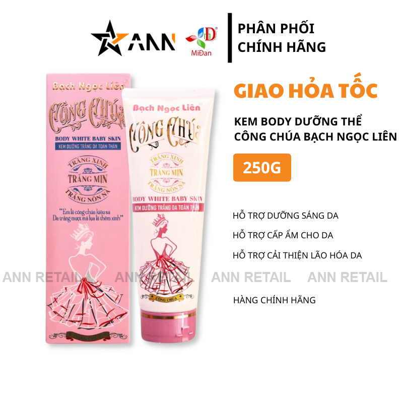 26135_2_20250319175613-1.png Kem Dưỡng Thể Body White Baby Skin Công Chúa Bạch Ngọc Liên 250g - Hỗ Trợ Dưỡng Sáng Da - 8936079451264