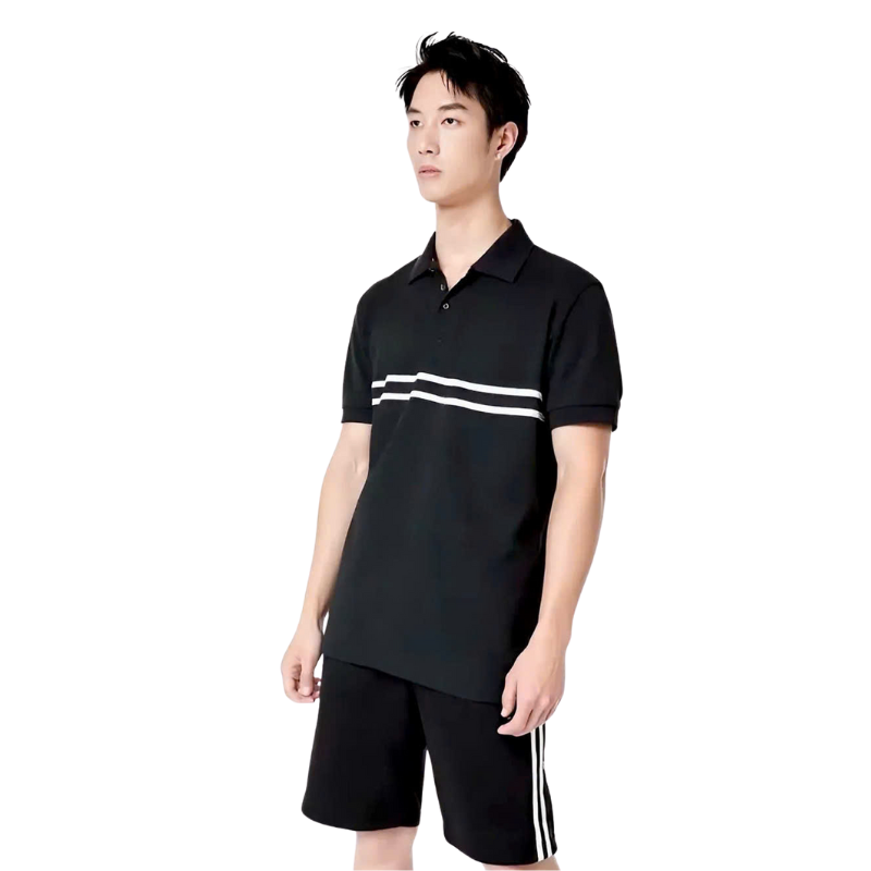 26166_3_20250323172226-2.png Set Bộ Nam Áo Thun Cổ Bẻ Phối Sọc Trước Ngực + Quần Short Thun (Big Size) - SBN143