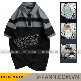 Áo Thun Nam Cổ Bẻ Sọc Ngang Phối Màu Trẻ Trung (Có Size 3XL) - CS251