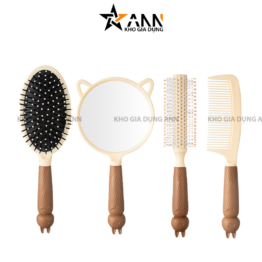 Set 4 Lược Gương Trang Điểm Cầm Tay Siêu Xinh - LGTD01