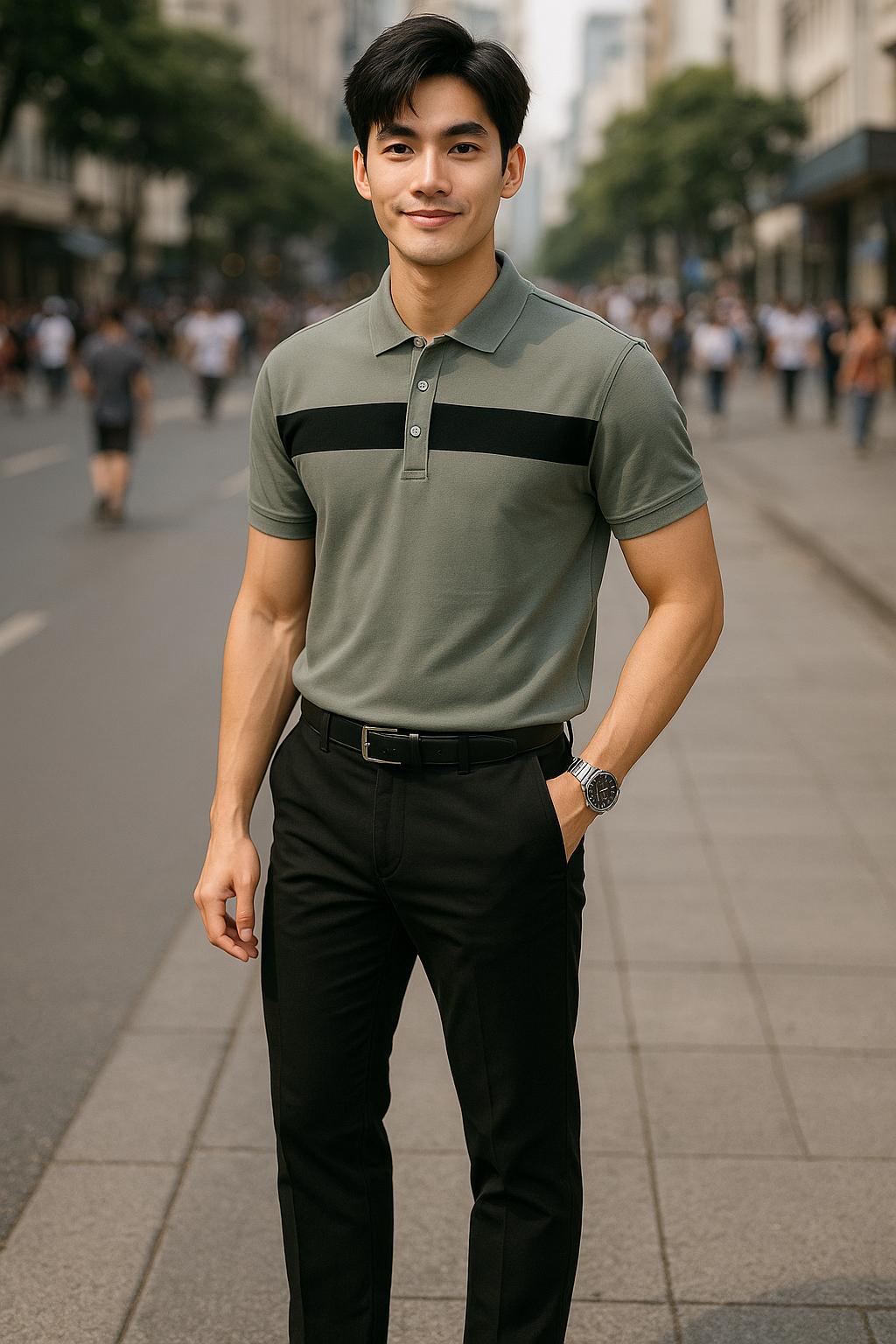 Bỏ sỉ áo Thun Nam Cổ Bẻ Họa Tiết Sọc Ngang Trước Ngực Bền Đẹp (Có Size 3XL) Bỏ sỉ áo Thun Nam Cổ Bẻ Họa Tiết Sọc Ngang Trước Ngực Bền Đẹp (Có Size 3XL)