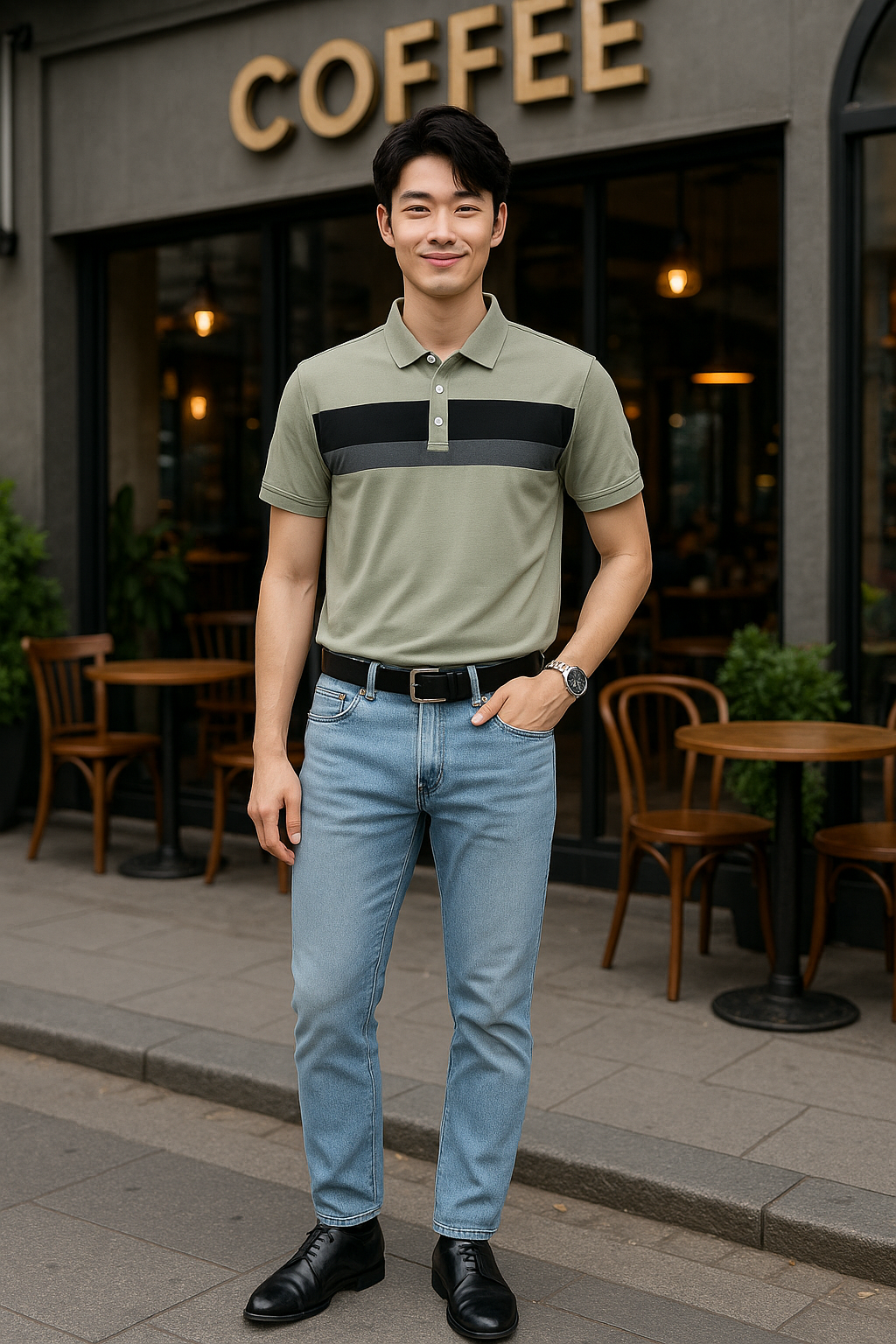 Áo Thun Nam Cổ Bẻ Phối Hai Sọc Ngang Trước Ngực Trẻ Trung (Có Size 3XL) Áo Thun Nam Cổ Bẻ Phối Hai Sọc Ngang Trước Ngực Trẻ Trung (Có Size 3XL)