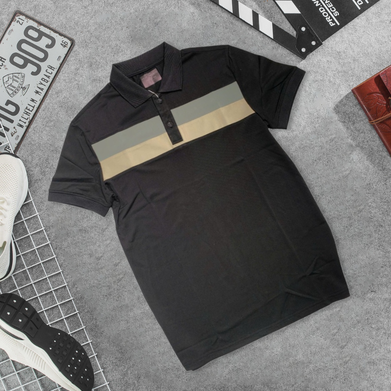 26201_cs256-10_20250401164941-12.png Áo Thun Nam Cổ Bẻ Phối Hai Sọc Ngang Trước Ngực Trẻ Trung (Có Size 3XL) - CS256