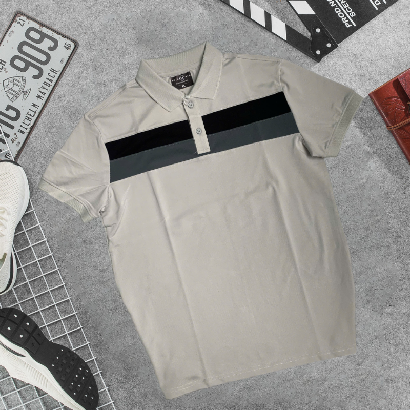 26201_cs256-14_20250401164942-12.png Áo Thun Nam Cổ Bẻ Phối Hai Sọc Ngang Trước Ngực Trẻ Trung (Có Size 3XL) - CS256