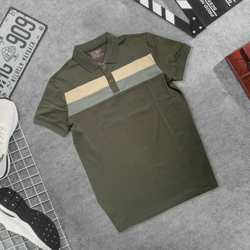 26201_cs256-15_20250401164943-12.png Áo Thun Nam Cổ Bẻ Phối Hai Sọc Ngang Trước Ngực Trẻ Trung (Có Size 3XL) - CS256