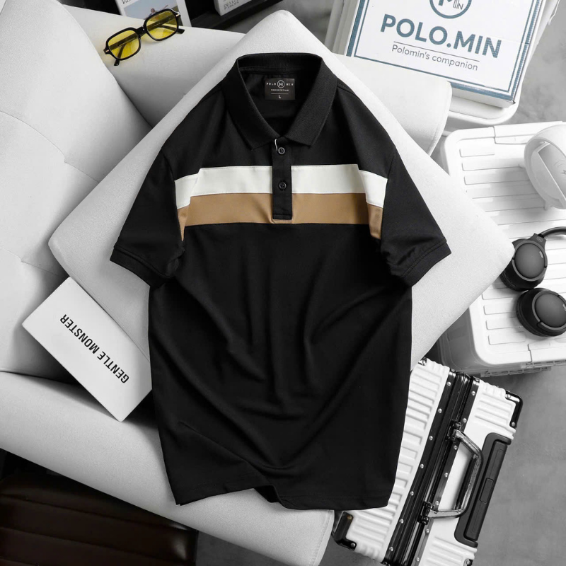 26201_cs256-3_20250401164939-12.png Áo Thun Nam Cổ Bẻ Phối Hai Sọc Ngang Trước Ngực Trẻ Trung (Có Size 3XL) - CS256