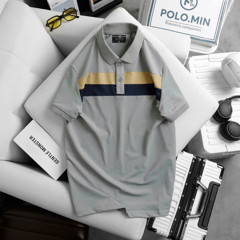 26201_cs256-4_20250401164939-12.png Áo Thun Nam Cổ Bẻ Phối Hai Sọc Ngang Trước Ngực Trẻ Trung (Có Size 3XL) - CS256