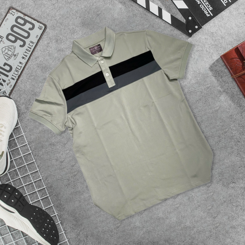 26201_cs256-8_20250401164940-12.png Áo Thun Nam Cổ Bẻ Phối Hai Sọc Ngang Trước Ngực Trẻ Trung (Có Size 3XL) - CS256