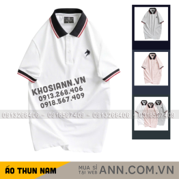 Áo Thun Nam Cổ Bẻ Thêu Logo Con Ngựa Viền Bo Tay Áo Bền Đẹp - CS258