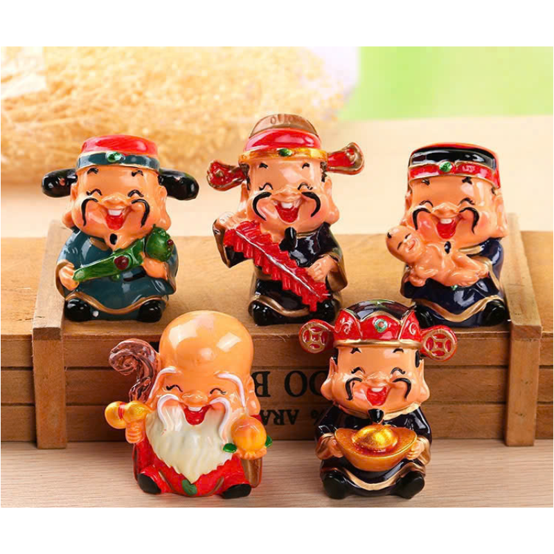 Nguồn sỉ bộ Tượng Ngũ Phúc Mini - Phúc - Lộc - Thọ - Tài - Hỷ - Tượng Phong Thủy Trang Trí Xe 5x7cm Nguồn sỉ bộ Tượng Ngũ Phúc Mini - Phúc - Lộc - Thọ - Tài - Hỷ - Tượng Phong Thủy Trang Trí Xe 5x7cm