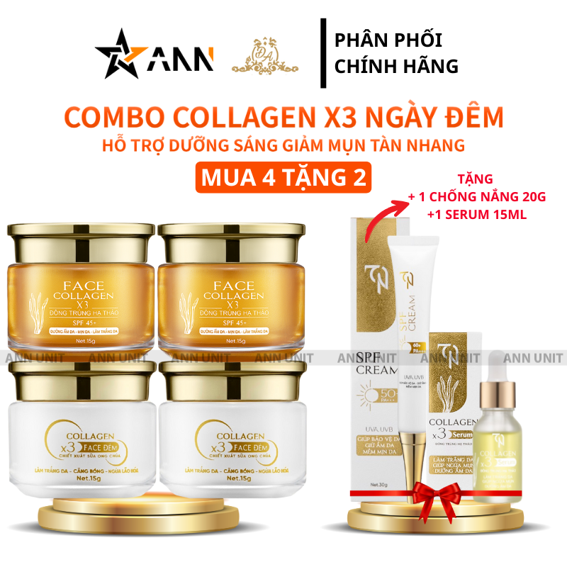26375_combo-collagen-x3-ngay-dem-dong-anh-1_20251103115234-1.png COMBO 7 SẢN PHẨM Collagen X3( 2 FACE NGÀY + 2 FACE ĐÊM+ CHỐNG NẮNG+ SERUM) Mỹ Phẩm Đông Anh - COMBO7SP