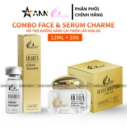 Combo Kem Face Charme Ultra Whitening 20g Và Serum Hydra Glow Charme 12ml Chính Hãng - Kem Hỗ Trợ Cấp Ẩm Dưỡng Sáng Cải Thiện Lão Hóa Da - 8936194698773