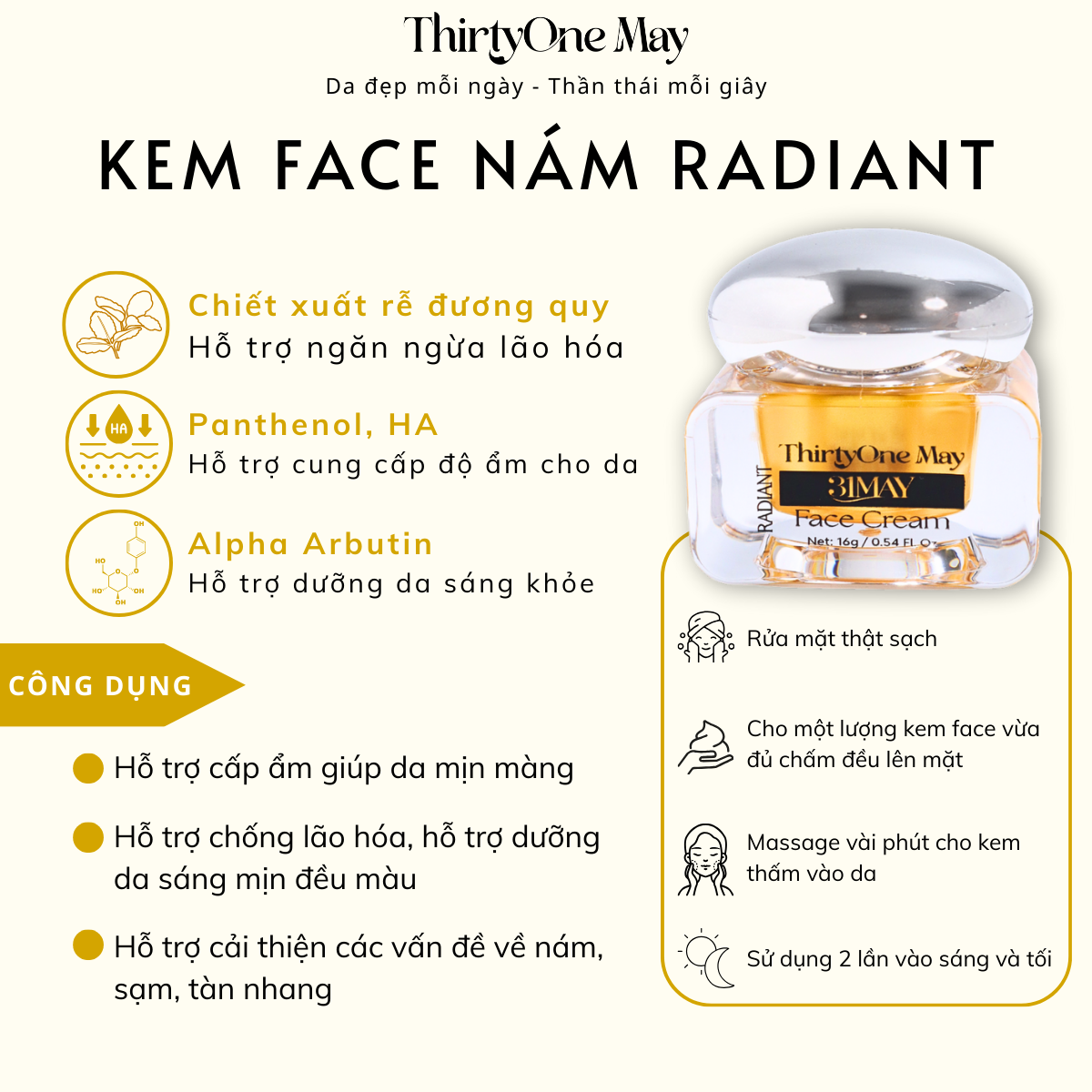 26545_17_20250821150256-9.png Kem Face Dưỡng Trắng Mờ Nám 31may Radiant - Kem Dưỡng Radiant Thirty One May 16g - 8938562528057