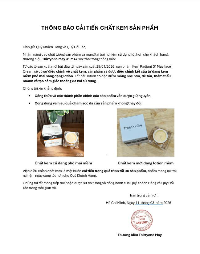 Giá sỉ kem Face Dưỡng Trắng Mờ Nám 31may Radiant - Kem Dưỡng Radiant Thirty One May 16g Giá sỉ kem Face Dưỡng Trắng Mờ Nám 31may Radiant - Kem Dưỡng Radiant Thirty One May 16g