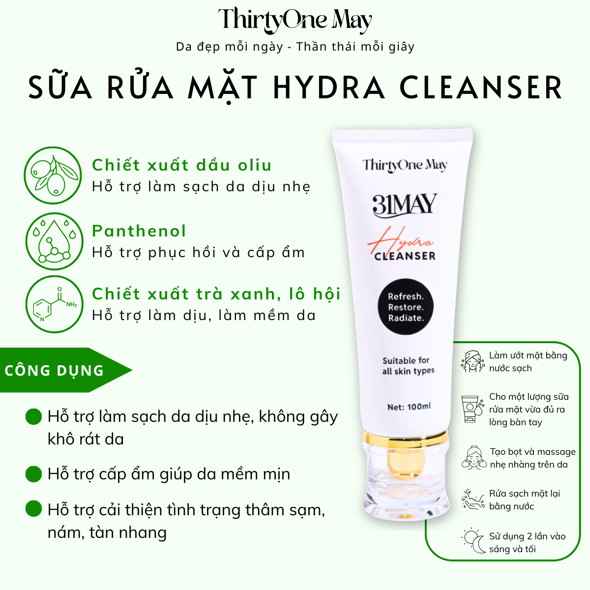 26547_19_20250821155626-5.png Sữa Rửa Mặt 31may Hydra Cleanser 100ml - Sữa Rửa Mặt Thirty One May Chính Hãng - 8938562528101