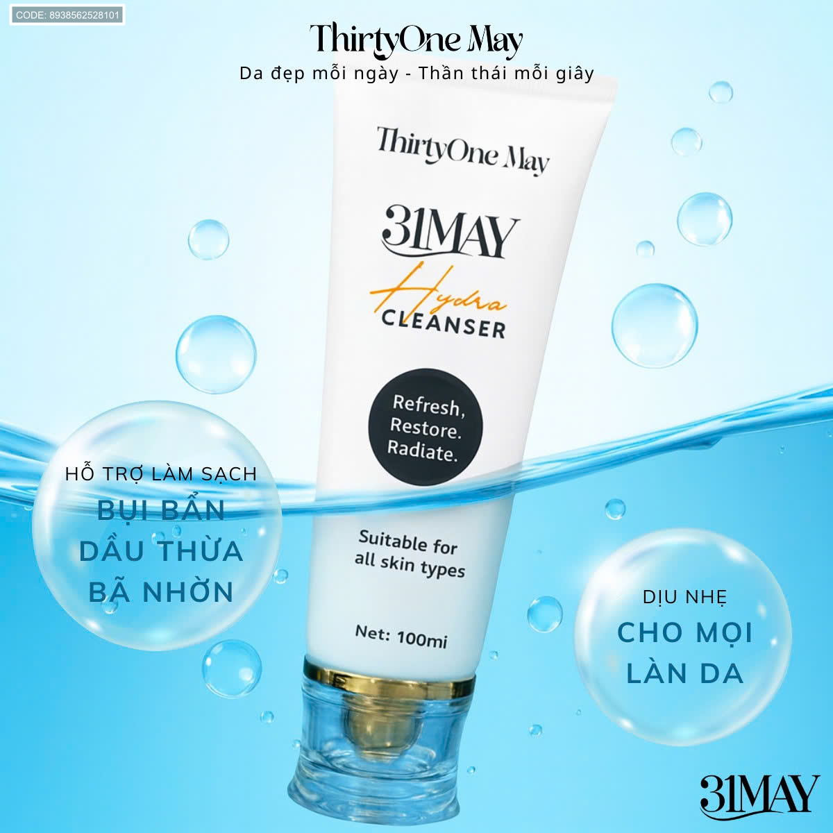 26547_z6913892536681-4e661131ef5612caa9c8d932a1d00601_20250820224538-6.png Sữa Rửa Mặt 31may Hydra Cleanser 100ml - Sữa Rửa Mặt Thirty One May Chính Hãng - 8938562528101