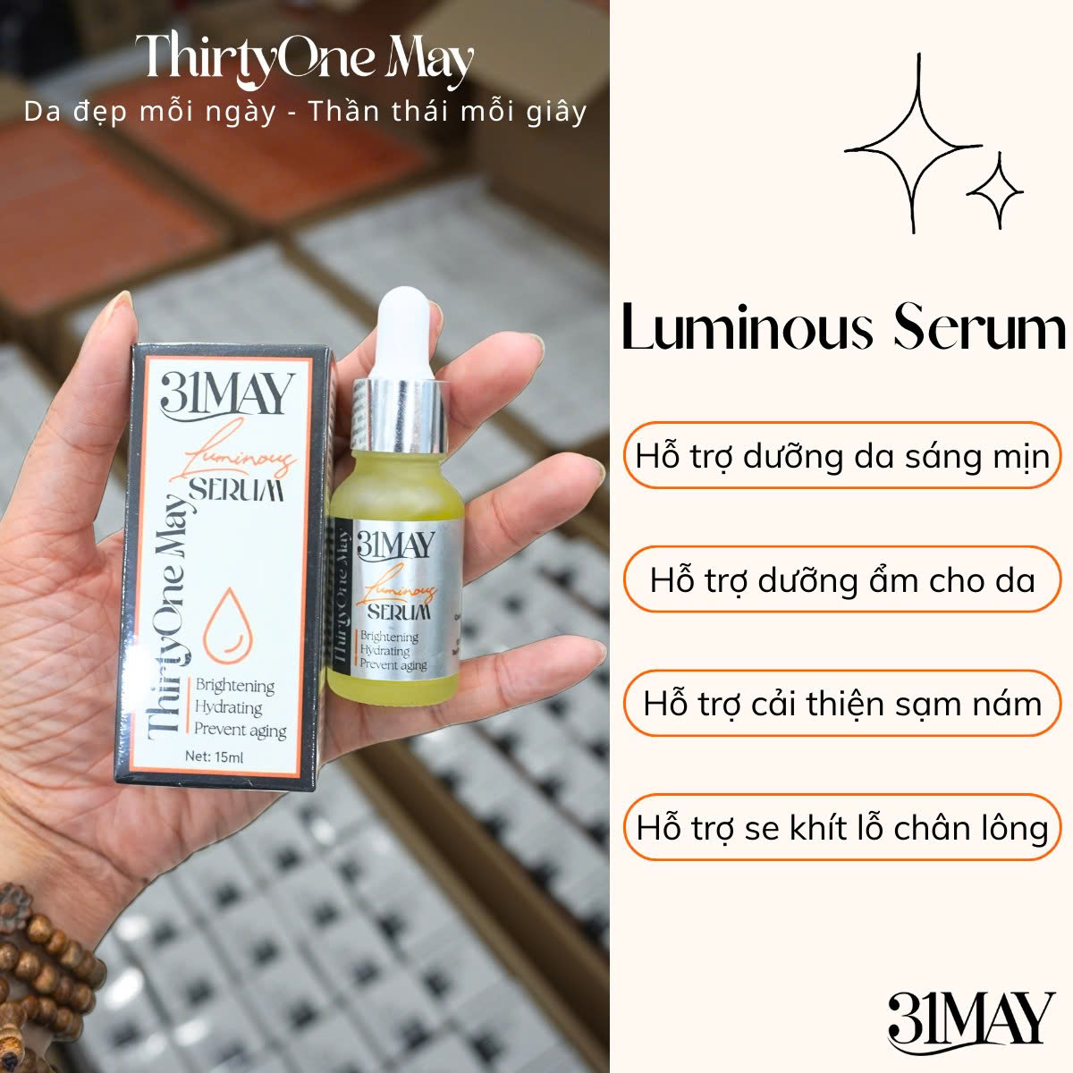 26548_z6908922642093-569c4f3f5c04d8c5b888e149c112868b_20250820224615-6.jpg Serum Dưỡng Sáng Da Đều Màu 31May Luminous 15ml - Tinh Chất Dưỡng Thirty One May - 8938562528054