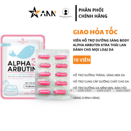 Viên Bột Kích Trắng Body Con Cá Alpha Arbutin 3 Plus+ Thái Lan Hỗ Trợ Chống Nắng - Túi 10 Viên - 8859690400346