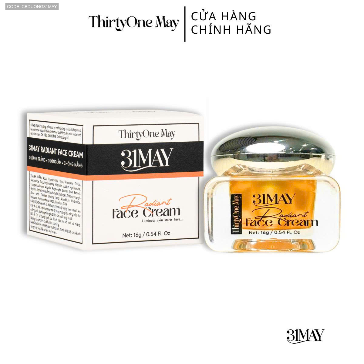 26559_z7096111965444-e8fb6705cf779b975d1b3e817721606b_20251008224413-1.png Combo Kem Nám 31may - Serum 31May Luminous 15ml Và Kem Face Nám 31May Radiant 16g - Mỹ Phẩm Thirty One May - CBDUONG31MAY