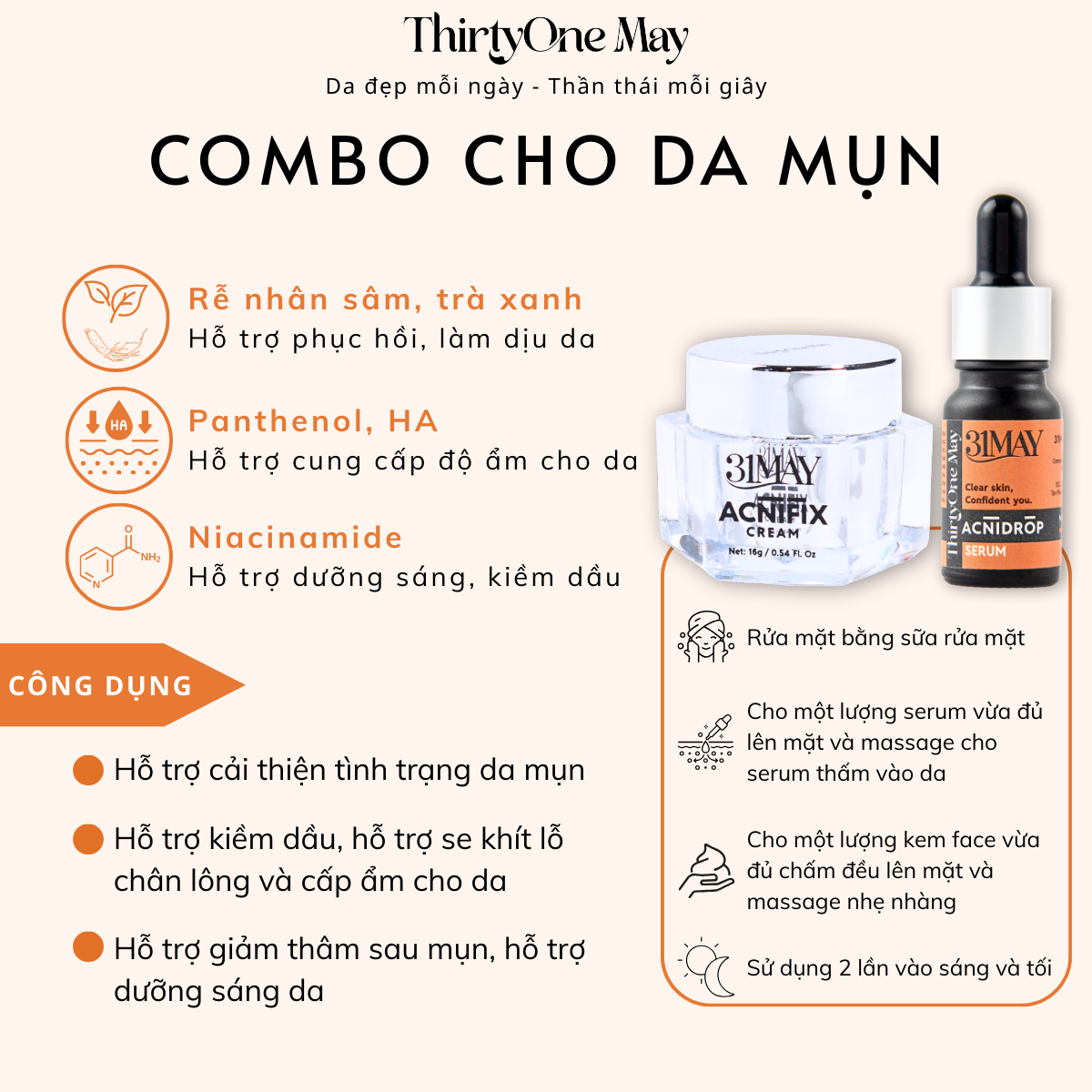 26560_15_20250821160714-6.png Combo Kem Mụn 31may Acnifix 15g & Serum Mụn 31may Acnidrop 10ml - Mỹ Phẩm Thirty One May - CBMUN31MAY