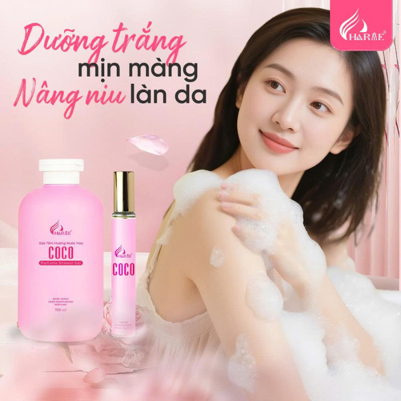 Combo Sữa Tắm Hương Nước Hoa Charme Coco 500ml & Nước Hoa Charme Coco 10ml Combo Sữa Tắm Hương Nước Hoa Charme Coco 500ml & Nước Hoa Charme Coco 10ml