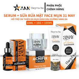 Combo Kem Mụn 31may Acnifix 15g & Serum Mụn 31may Acnidrop 10ml & Sữa Rửa Mặt 31may Hydra Cleanser 100ml - Mỹ Phẩm Thirty One May - CB3MUN31MAY