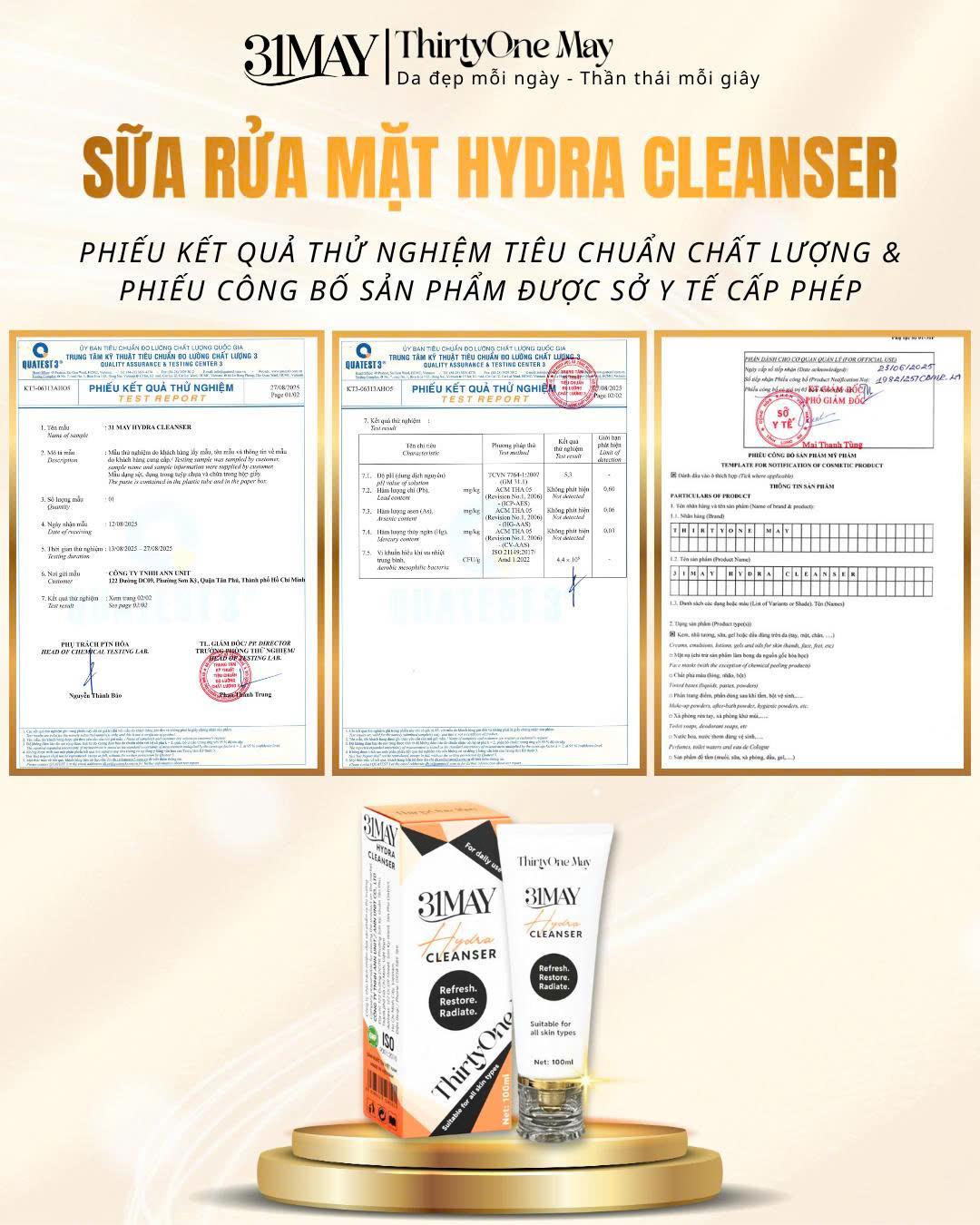 26563_z6961212318538-363733f62056ab72d85c699a1fdd433d_20250830181134-3.jpg Combo Kem Nám 31may 16g & Serum Cang Bóng 31may Acnidrop 10ml & Sữa Rửa Mặt 31may Hydra Cleanser 100ml - Mỹ Phẩm Thirty One May - CB3NAM31MAY