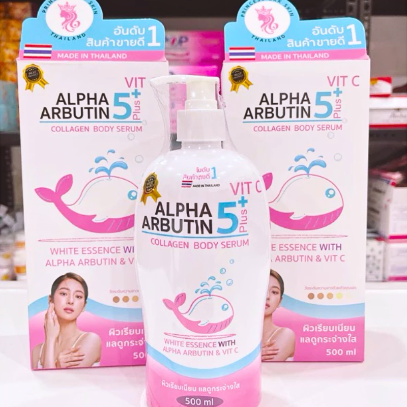 26568_24_20250816111007-1.png Sữa Dưỡng Thể Alpha Arbutin 5Plus+ Vit C Collagen Body Serum Princess Bkk Skin ThaiLand 500ml Có Tem - 8859389307765
