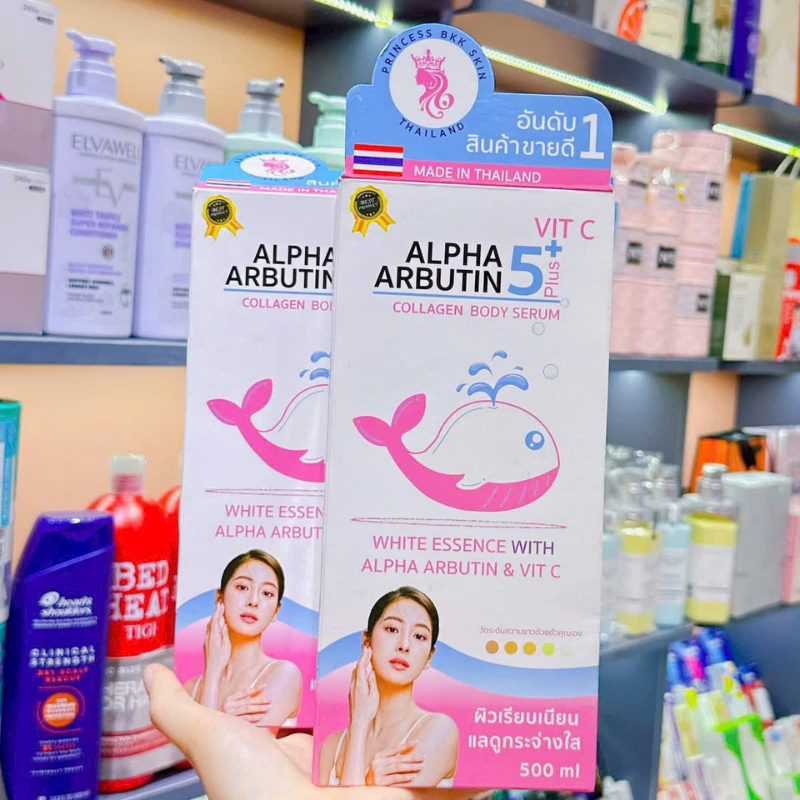 26568_25_20250816111008-1.png Sữa Dưỡng Thể Alpha Arbutin 5Plus+ Vit C Collagen Body Serum Princess Bkk Skin ThaiLand 500ml Có Tem - 8859389307765