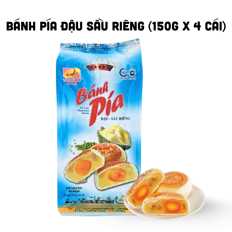 26623_1_20250828120141-6.png Bánh Pía Đậu Sầu Riêng Tân Huê Viên Màu Xanh Thơm Ngon 600g (150g x 4 cái) - 8936014315569
