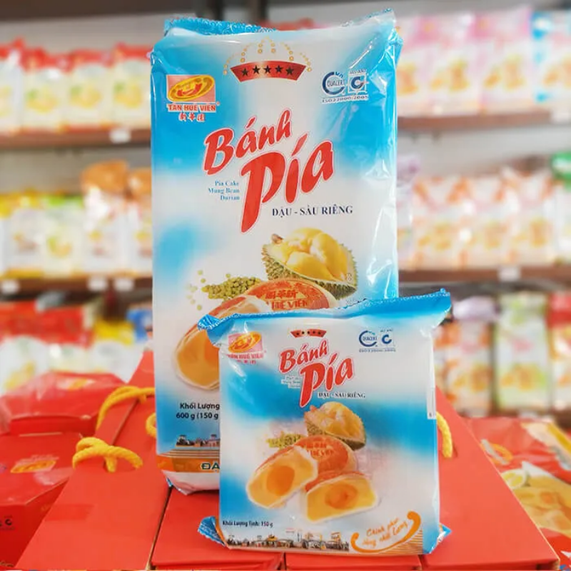 26623_6_20250828120147-6.png Bánh Pía Đậu Sầu Riêng Tân Huê Viên Màu Xanh Thơm Ngon 600g (150g x 4 cái) - 8936014315569