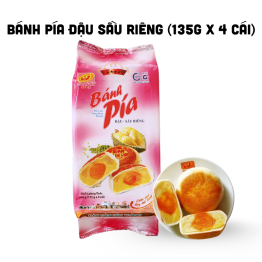 Bánh Pía Đậu Sầu Riêng Tân Huê Viên Màu Hồng Thơm Ngon 600g (150g x 4 cái) - BPDSRMH600G