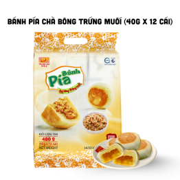Bánh Pía Chà Bông Trứng Muối Tân Huê Viên Thơm Ngon 480g (40g x 12 cái) - 8936014311813