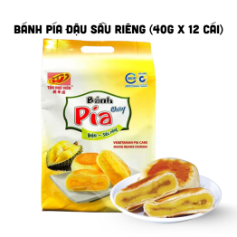 Bánh Pía Chay Đậu Sầu Riêng Tân Huê Viên Thơm Ngon 480g (40g x 12 cái) - 8936014316610