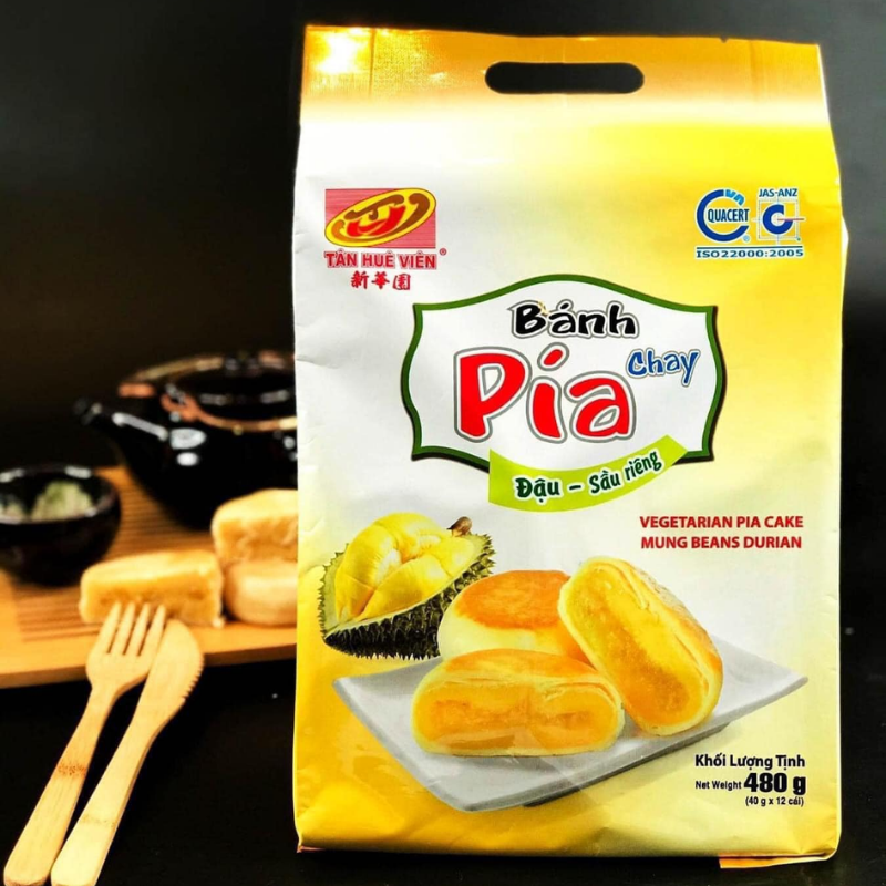 Nguồn sỉ bánh Pía Chay Đậu Sầu Riêng Tân Huê Viên Thơm Ngon 480g (40g x 12 cái) Nguồn sỉ bánh Pía Chay Đậu Sầu Riêng Tân Huê Viên Thơm Ngon 480g (40g x 12 cái)