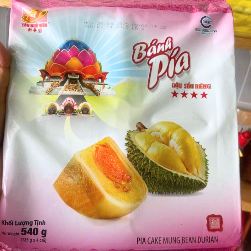Phân phối bánh Pía Đậu Sầu Riêng Thơm Ngon 540g (135g x 4 cái) Phân phối bánh Pía Đậu Sầu Riêng Thơm Ngon 540g (135g x 4 cái)