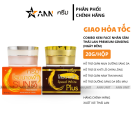 Combo Kem Face Nhân Sâm Thái Lan Premium Ginseng Ngày Đêm 20g/Hộp - CBKFNSPG20G