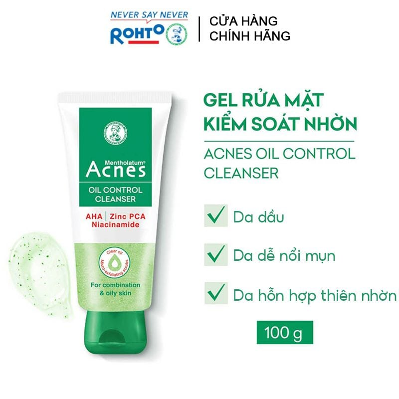 Phân phối sữa Rửa Mặt Mentholatum Acnes Oil Control Cleanser 100g - Sữa Rửa Mặt Acnes Dành Cho Da Dầu Nhờn Phân phối sữa Rửa Mặt Mentholatum Acnes Oil Control Cleanser 100g - Sữa Rửa Mặt Acnes Dành Cho Da Dầu Nhờn