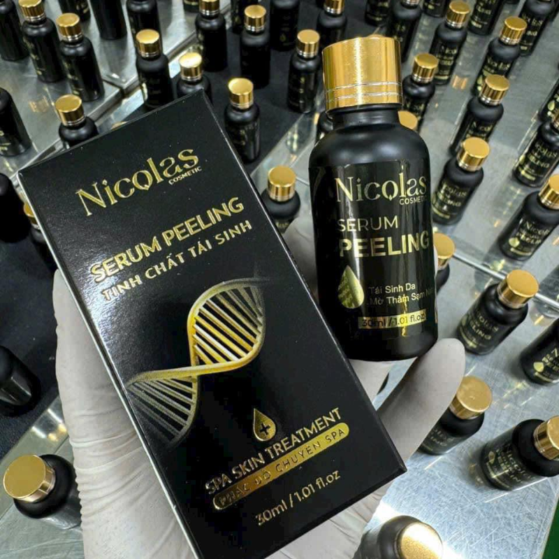 Combo Tái Sinh Nicolas - Serum Peeling 30ml & Kem Face Men Tảo Xanh Collagen 5g Combo Tái Sinh Nicolas - Serum Peeling 30ml & Kem Face Men Tảo Xanh Collagen 5g