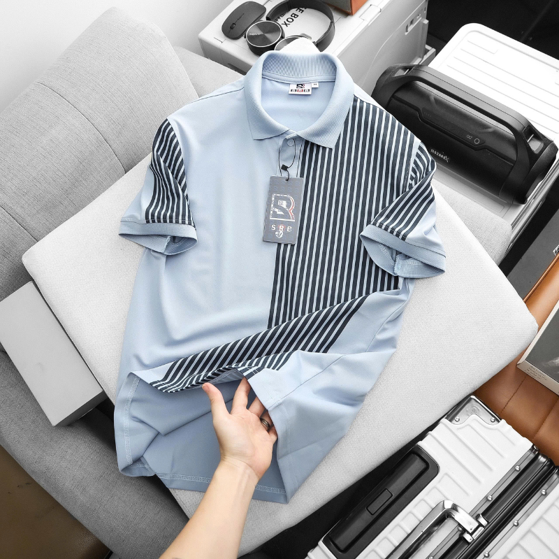 Nguồn sỉ áo Thun Polo Nam Phối Sọc Dọc Trước Ngực Và Tay Áo BigSize Từ 50-90kg Nguồn sỉ áo Thun Polo Nam Phối Sọc Dọc Trước Ngực Và Tay Áo BigSize Từ 50-90kg