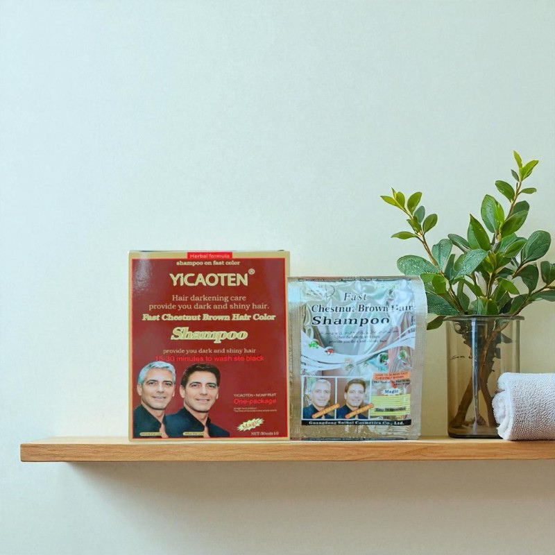 Chuyên sỉ dầu Gội Phủ Bạc Yicaoten Màu Nâu Hộp 10gói Chuyên sỉ dầu Gội Phủ Bạc Yicaoten Màu Nâu Hộp 10gói